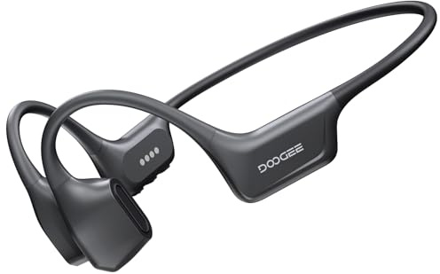 DOOGEEEco Cuffie a Conduzione Ossea Nuoto, 10H IP68 Impermeabili Sportivi Auricolari Conduzione Ossea 64GB MP3 Bluetooth 5.4 Nuoto, corsa e fitness,grigio scuro