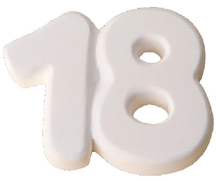 12 PEZZI Gesso Gessetto numero 18 anni diciottesimo compleanno bombonier