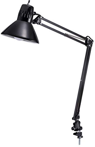 Bostitch Office VLF100 LED Swing Arm Desk Lamp with Clamp Mount, 36 Reach, Includes LED Bulb,Black