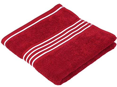 Handtuch Badehandtuch Sporthandtuch | 100% Baumwolle | Rot-Weiß | 50x100 cm