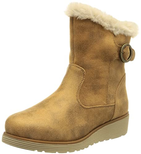 Skechers Keepsakes Wedge Comfy Winter, Botines Mujer, Chestnut, 36 EU