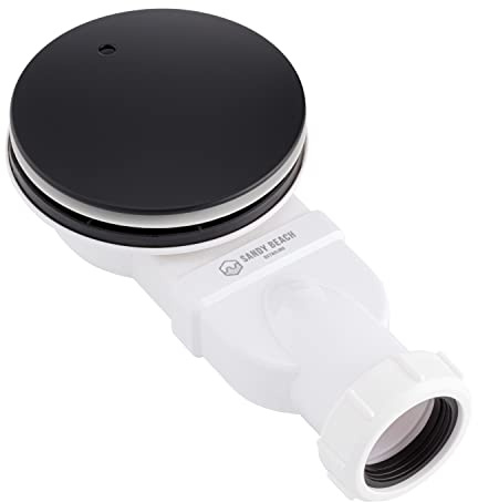 Slimline Trappola di Scarico per Doccia Nera, Trappola di Scarico per Vassoio Doccia Nero, Scarico Doccia Nero, Trappola Vassoio Doccia, Scarico Doccia Nero 90mm Diametro 48mm Profondità
