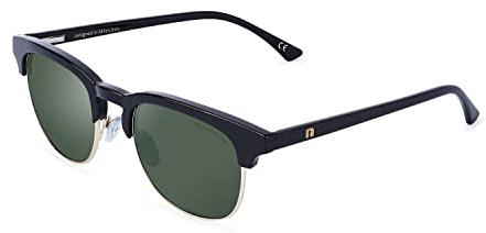 CLANDESTINE - Gafas de Sol Unisex - Modelo Highbrow - Color Negro y Dorado - Cristal de Nylon en Color Verde Oscuro con Filtro HD - Montura TR90 - Protección UV - Antirreflejante - 145 x 50 mm