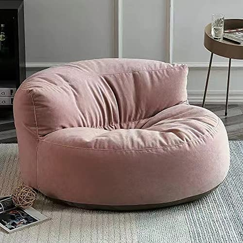 Bean Bag Chair Chenille Bean Bag Cover （No Filler） Washable Ultra Soft Pouf Ottoman Kids Adults Beanbag Chair Lazy Armchair Couch Floor Seating Living Room Furniture (Color : Light Pink, Size : 100cm