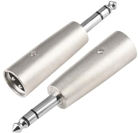 Wonvify Audio Adapter: XLR auf 6,3mm Stereo Klinke 2 Stück - XLR Stecker auf 6,35mm TRS Klinke Stecker für Mikrofon, Lautsprecher, Mischpult, Musikinstrument & Tonstudio