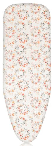 Pottwal Neu Premium-Bügeltischbezug für Schnelles und Einfaches Bügeln, für Dampfbügeleisen, Kleine Zerstoßene Blume, 38-45cm x 130-140cm (Größe XXL)