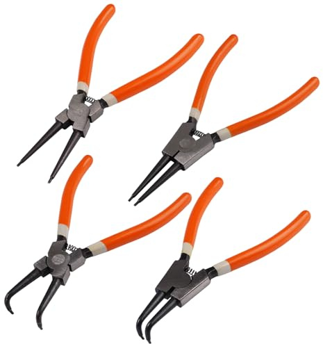 Set 4 Pinze Per Anelli Di Sicurezza 180mm Manici Antiscivolo Industriali