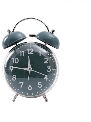 Sveglia classica a doppia campana con luce notturna per dormitorio e ufficio (verde)
