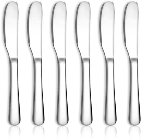 HOMQUEN Stainless Steel Butter Knife, Butter Spreader, Butter Knives, Butter Spreader Knife for Kitchen Restaurant Party, Kitchen Gadgets, Set of 6