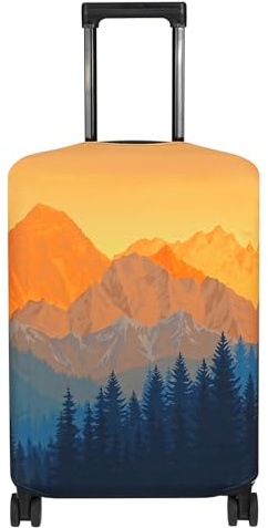 Explore Land Luggage Cover Fits 27-30 inch Case (Amber Mountains, L) | Washable & High Elastic Fabric, Scratch-Resistant, Stylish Travel Suitcase Cover Protector, TSA Aprroved