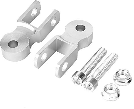 Amortiguadores para chasis de moto Qiilu Suspensión De Altura Amortiguador para chasis de moto 5 cm 1 Par con tornillo color plata