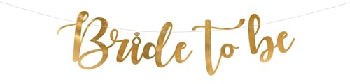PartyDeco Banner Bride to be guld | 80 x 19 cm