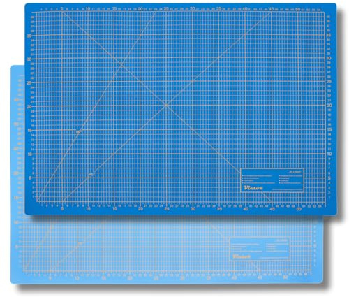 Victor alfombrilla de corte XXL azul 100 x 150 cm de 3 capas autocicatrizante – base de corte profesional para bricolaje y costura, protector de escritorio