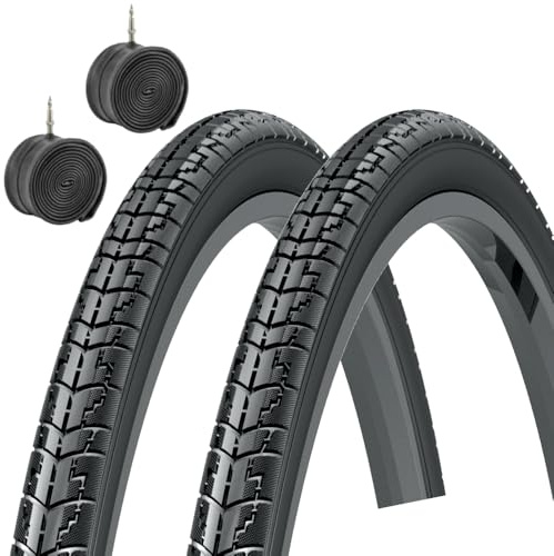 DSI 2 Neumáticos Antipinchazos Ruedas Bicicleta 700 x 35 cm + Cámaras Negras para Ciudad y Trekking 28 x 1,35, 28 x 1 5/8 x 1 3/8 (37-622)