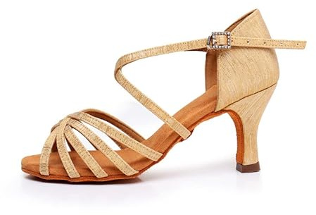 Rosefinch Chaussures de Danse de Salon Latine Femme Fille Jazz Salsa y Strass Talon Haut Salle de Bal Salsa Tango Chacha Performance Professionnelle Pratique