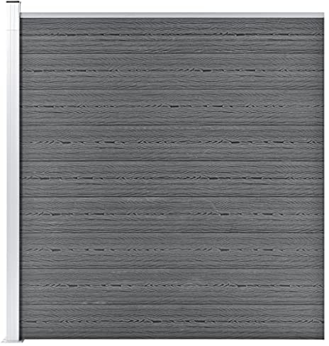 Hommdiy Gartenzaun WPC 175x186 cm Grau