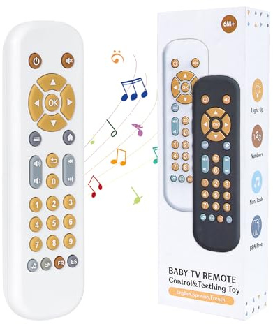 Orzbow Baby TV Remote Control Toy, Multilingual Music Toy for Babies with Number Reading Teaching, Baby Toy with Sounds, Baby Learning Toy from 6 Months