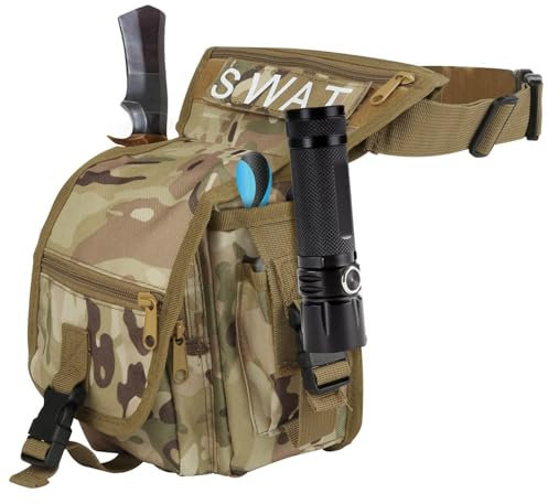 OSRDFV Gürteltasche für Beine, Gürteltasche, Metalldetektor, Zubehör, robuste Fundtasche, Hüfttasche, Schatzsuche, Fundtasche für Outdoor-Aktivitäten, Wandern, Reisen, braun, Tasche für