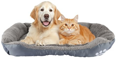 ASelected Dog Beds Medium Washable, 60x45x15cm Rectangle Dog Bed with Non-Slip Bottom, Filled with High Rebound Cotton, Soft Pet Bed for Small Medium Large Dogs