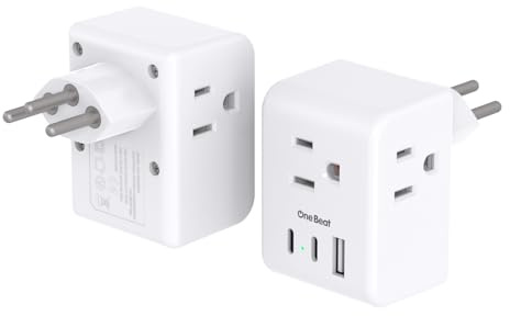 2 Pack Switzerland Travel Plug Adapter, Swiss Outlet Adapter with 3 Outlets 3 USB Charging Ports(2 USB C), Type J Power Adapter, Travel Essentials US to Switzerland, Rwanda, Liechtenstein