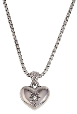 Accessorie Collar Minimalista de Plata de Ley con Forma de corazón para niñas, Gargantilla Sencilla y romántica con Dije de corazón, Collar clásico con Forma de corazón, Collar con medallón para