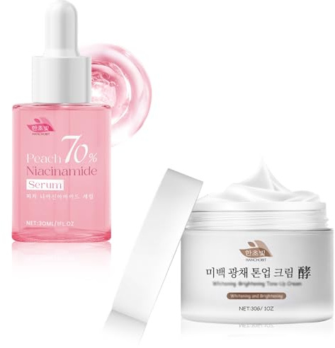 Crema Antirughe Donna + Siero Viso con Niacinamide,Crema Viso Coreana,Siero Viso Coreano,Pelle Idratante,Rassodante,Antietà, Risvegliante