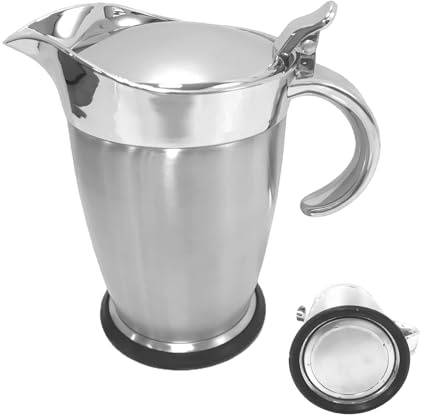 Barattolo per salse in acciaio , caraffa termica da 75 cl per sciroppo, con coperchio antigoccia e beccuccio isolante, per eventi familiari, banchetti, buffet, cucina, ristoranti