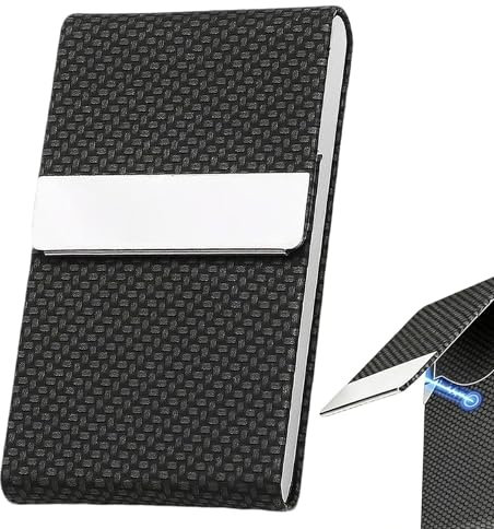 DizemoiQ Tarjetero de acero inoxidable con cierre magnético para tarjetas de visita, soporte delgado para tarjetas de visita, caja profesional para tarjetas de visita para hombres y mujeres