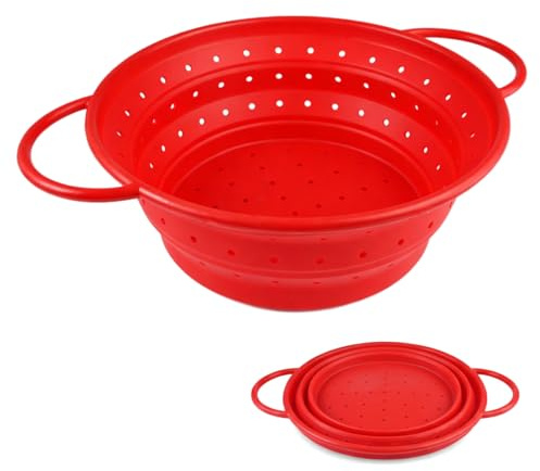 Pastasil vikbar stor av silikon 26 cm nudlar, frukt, grönsaker (röd)