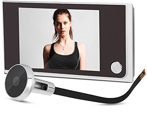 Garsent 3.5 Pouces LCD Judas Numérique de Porte vidéo HD Bell Caméra avec Grand Angle Vissual 120 ° pour Personnes âgées/Anfants, Caméra Moniteur 24H pour la Sécurité du Domicile