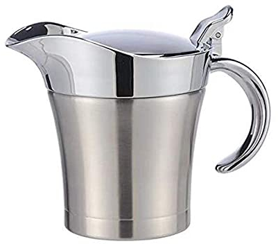 ZONADAH 450ml Gravy Boat Stainless Steel Body – Double Insulated Jug Ideal for Gravy, Custard & Cream