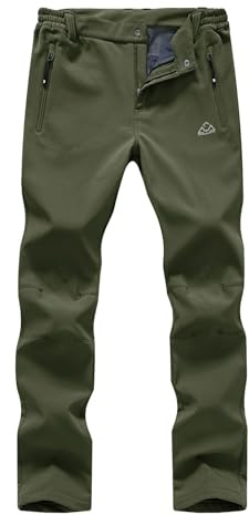 YSENTO Women's Fleece Lined Pants Winter Snow Ski Waterproof Insulated Softshell Hiking Mountain Pants ArmyGreen Size M