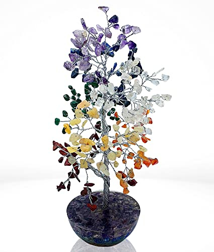 DOJA Barcelona | Arbol 7 Chakras | Arbol de la Vida Grande con Cristales Curativos | Piedras Chakras, Piedras Naturales Curativas Decorativas, Minerales Naturales, Arbol Decorativo Piedras Protectoras