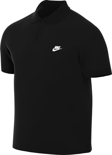 Nike Herren Club Ss Polo Pique T-Shirt, Black/White, L