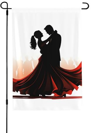 Drapeaux de jardin 71,1 x 101,6 cm, drapeau de jardin vertical double face pour salle de bal, danse, petit drapeau de jardin, drapeau décoratif pour l'extérieur