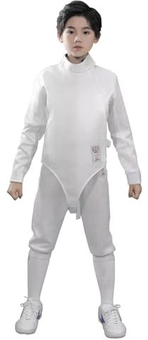 FSADYANG Fechtanzug, Fechthose, Fechtuniform, 450N Eisseiden-Fechtanzug, Wettkampfschutzkleidung, Fechtjacke/-weste, Allgemeine Schutzkleidung(54)