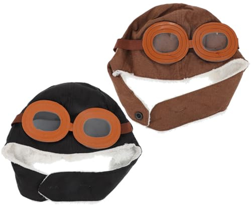 LIFKOME 2stücke Junge Mädchen Pilotenmütze Aus Baumwolle Warme Modische Kappe Für Jungen Und Mädchen Für Herbst Und Winter Geschenkidee Für Partys Und Cosplay Kaffee