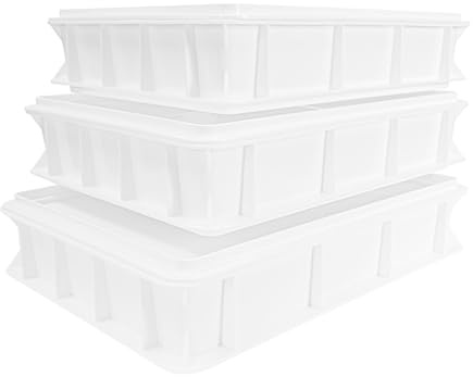 Pizza Lover® 3x Pizzaballenbox und 3x Deckel – stabile Pizzateigbox 30x40x7,5 cm, Gärbox für Pizzateig & Brotteig, stapelbar & lebensmittelecht – ideal für Kühlschrank