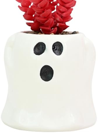 shuhauk Cuenco de caramelos fantasma, vajilla de Halloween de fantasma, cesta de cerámica para decoración de interiores y exteriores, cocina, fiesta en casa