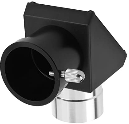 Cryfokt Espejo Diagonal de 1,25 Pulgadas para Telescopio Refractor Catadióptrico Prisma de Imagen Invertida Gran Angular de 90 Grados Materiales Fáciles de Instalar