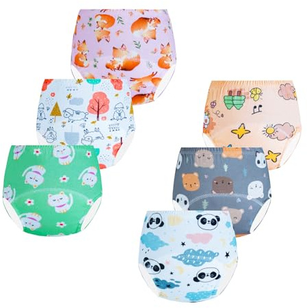 Potty Training Underwear for Girls, Toddler Training Pants for Girls (6 Packs, 2-3T, Multicolor)