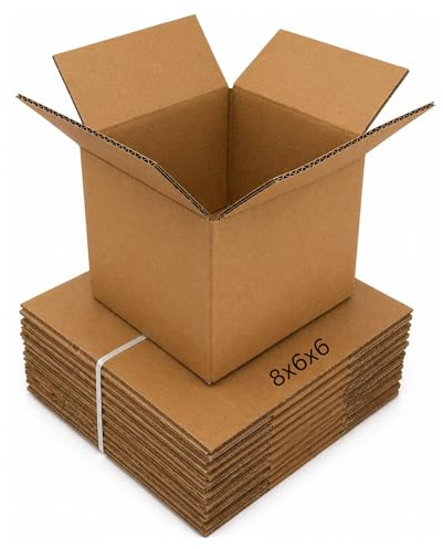 25 Boxes of 8x6x6 Inch Small Cardboard Boxes Pack of 25 | Single Wall Corrugated Shipping, Packing & Postal Boxes | Strong Moving & Storage Boxes for Mailing, Gift & Royal Mail Small Parcel