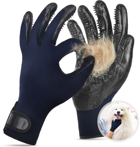 AYESY Pet Grooming Glove, Dog Cat Hair Remover Gloves for Long/Short Hair