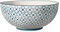 Bloomingville Servier-Schale Kristina Retro Schüssel Vintage Salatschale große ø 23,5 cm, blau, Keramik, fasst ca. 2000 ml
