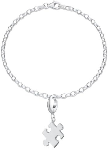 Lily Charmed - Sterling Silver Jigsaw Charm Bracelet