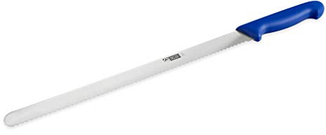 thermohauser Konditormesser (Stahl, rostfrei), einseitiger Wellenschliff, mit blauem Kunststoffgriff, Klinge 36 cm, Blau