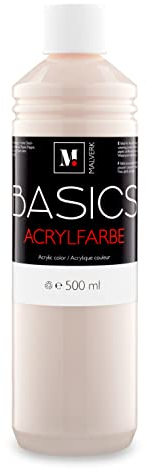 Malverk Basics® - je 500ml hochwertige Acrylfarbe | Malfarbe | Made in France | auch geeignet für Acryl Pouring | schnell trocknend | wasserfest und lichtecht | auf Wasserbasis | Pastell Hautton