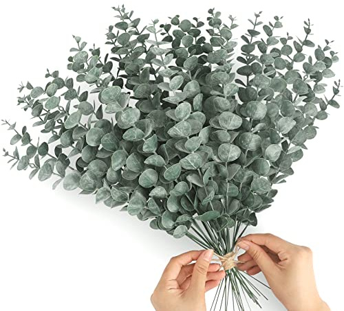 FUNARTY 30 st 45 cm höga eukalyptusstjälkar, dekor, fuskgrönska, stjälkar, grön, dekor, konstgjorda blommor, bulk för bröllop, bordsuppsats, bondgård, heminredning