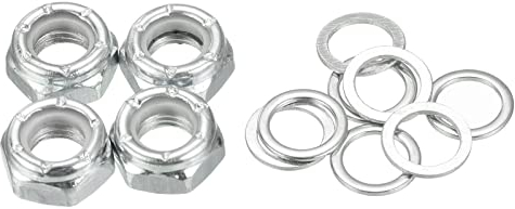 PATIKIL Skateboard Lock Muttern Set 5/16 Skateboard Truck Achse Unterlegscheiben Distanzstück Hardware Reparatur Kit für Langboard Cruiser Silber
