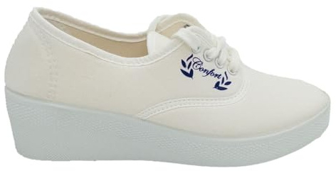 Aerobic CORDÓN JAVER Playera DE Mujer Lona Blanco Zapatilla CUÑA Alta (Blanco, 41)